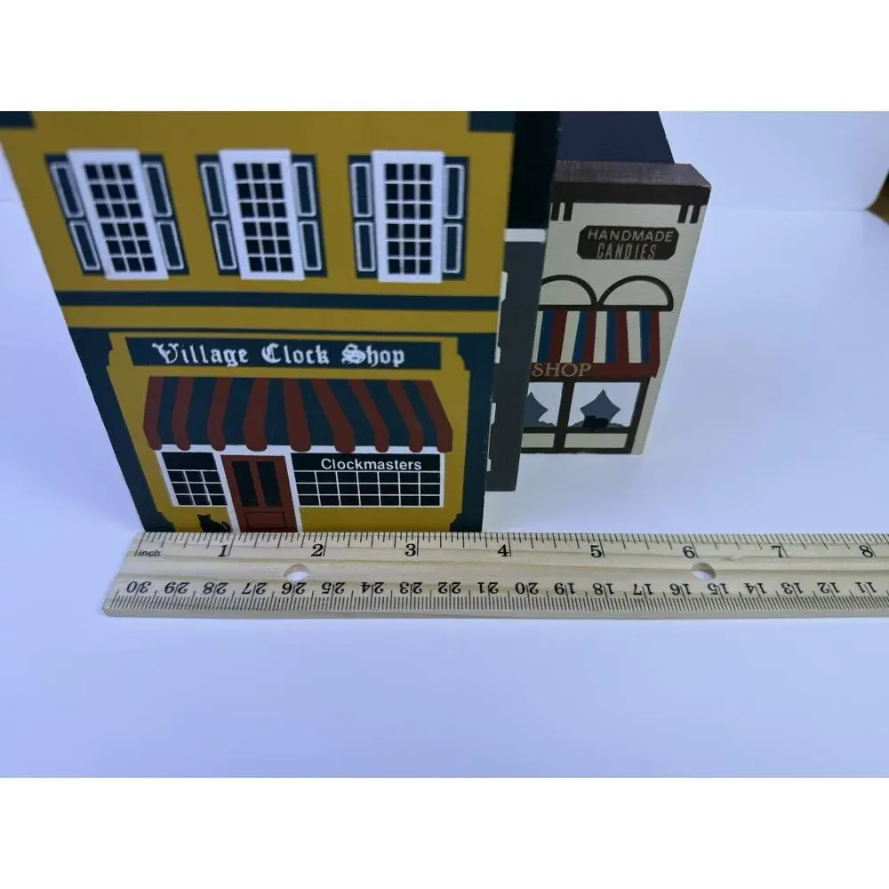 The Cat’s Meow 1986 Series IV Set Of 5 Wooden Painted Shelf Sitter Village